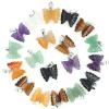 15pcs Sculpture Natural Stone Crystal Pendant Beads Carved Skull Bear Animal Shape Making,Butterfly 18x22 view 1