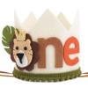 LINLULU Lion 1st Birthday Crown - Jungle Safari Wild One Birthday Hat Decoration for Boys view 1