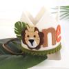LINLULU Lion 1st Birthday Crown - Jungle Safari Wild One Birthday Hat Decoration for Boys view 2