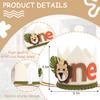 LINLULU Lion 1st Birthday Crown - Jungle Safari Wild One Birthday Hat Decoration for Boys view 4