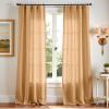 jinchan Linen Blend Curtains 96 inch Length 2 Panels for Bedroom Living Room, Floor to Ceiling 50 inch Wide Farmhouse Drapes with Rod Pocket Back Tab(50W x 96L, Mustard Yellow) view 1