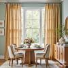 jinchan Linen Blend Curtains 96 inch Length 2 Panels for Bedroom Living Room, Floor to Ceiling 50 inch Wide Farmhouse Drapes with Rod Pocket Back Tab(50W x 96L, Mustard Yellow) view 2