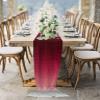 Chiffon Table Runner, Sheer Table Runners Romantic Wedding Tableclothes, Grey Rose Red Stripe GradientGrey Rose Red Stripe Gradient Table Cloth for Party Table Centerpieces Decorations 19x55 inch view 4