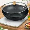 AZHANGYB Cast Iron Wok, Coating-Free Carbon Steel Pan Durable Frying Pan Pans for Cooking Delicious Meals, Traditional Hand-Hammered Stir Fry Pan (A),Iron view 4