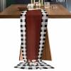 Chiffon Table Runner, Sheer Table Runners Romantic Wedding Tableclothes, Black and White Checkered Kitchen Chef Food Knife and Fork Table Cloth for Party Table Centerpieces Decorations 27x120 inch view 1