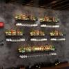 Bar Floating Shelves Wall-Mounted Wine Racks Inverted Wine Glass Rack Multifunctional Iron Bottle Holder Hanging Goblet Rack with Lights view 3