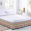Boho Bed Skirt King Size 18 Inch Drop, Adjustable Elastic Bedskirt Dust Ruffle for King Size Bed, Colorful Striped Ethnic Modern Geometric Abstract Art Wrap Around Bed Skirts Pleated Bed Frame Cover view 2