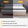 Boho Bed Skirt King Size 18 Inch Drop, Adjustable Elastic Bedskirt Dust Ruffle for King Size Bed, Colorful Striped Ethnic Modern Geometric Abstract Art Wrap Around Bed Skirts Pleated Bed Frame Cover view 3