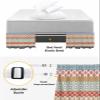 Boho Bed Skirt King Size 18 Inch Drop, Adjustable Elastic Bedskirt Dust Ruffle for King Size Bed, Colorful Striped Ethnic Modern Geometric Abstract Art Wrap Around Bed Skirts Pleated Bed Frame Cover view 4