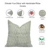 Fabritual Handloom Block Print Sustainable Thick Linen Throw 18X18 Pillowcase Cushion Cover for Sofa Couch, Bed, Summer Fall Decoration, Floral Printed, Home Dcor, Outdoor, Farmhouse, Grey view 4