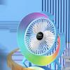 HSPLXYT Multifunctional Colorful Desktop Small Fan, Portable Floor Mounted Fan with Light, USB Charging Personal Fan, air Circulation Fan, 5-Light, Large Capacity Battery (Color : Pink) view 1