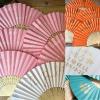 80pcs Personalized Paper Fans for Wedding Favors Custom Party Hand Fans for Guests Bulk Bamboo Folding Fan Handheld for Women Bridesmaid Bachelor Decoration Wooden Craft Fans Birthday Gifts White view 3