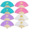 90pcs Personalized Paper Fans for Wedding Favors Custom Party Hand Fans for Guests Bulk Bamboo Folding Fan Handheld for Women Bridesmaid Bachelor Decoration Wooden Craft Fans Birthday Gifts view 1