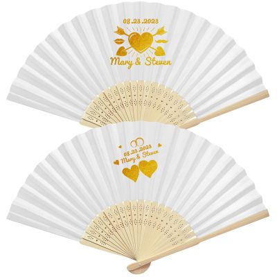 20pcs Personalized Paper Fans for Wedding Favors Custom Party Hand Fans for Guests Bulk Bamboo Folding Fan Handheld for Women Bridesmaid Bachelor Decoration Wooden Craft Fans Birthday Gifts White