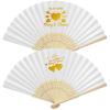 20pcs Personalized Paper Fans for Wedding Favors Custom Party Hand Fans for Guests Bulk Bamboo Folding Fan Handheld for Women Bridesmaid Bachelor Decoration Wooden Craft Fans Birthday Gifts White view 1