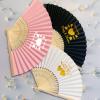 20pcs Personalized Paper Fans for Wedding Favors Custom Party Hand Fans for Guests Bulk Bamboo Folding Fan Handheld for Women Bridesmaid Bachelor Decoration Wooden Craft Fans Birthday Gifts White view 2