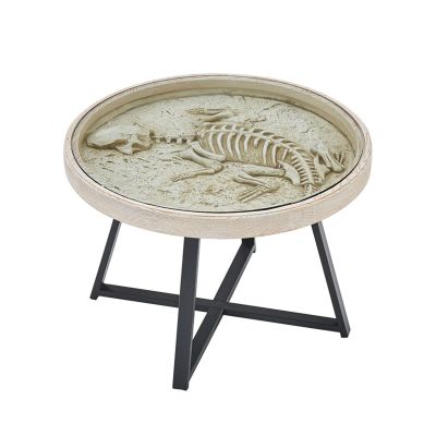 Coffee Table Retro Round Coffee Table Dining Table, Modern Leisure Tea Table, Side Table End Table with Glass Tabletop and Metal Frame Side Table