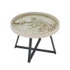 Coffee Table Retro Round Coffee Table Dining Table, Modern Leisure Tea Table, Side Table End Table with Glass Tabletop and Metal Frame Side Table view 1