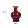 ATMRC Flower Vase Vase Ceramic Handmade Crafts with Base Office Home Accessories (red (32 * 19cm) Table view 2