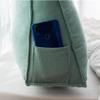 Triangular Headboard Cushion Pillow, Wedge Bed Rest Reading Pillow, Bedrest Throw Pillows Headboard Back Support Lumbar Cushion With Pocket & Removable Cover ( Color : Yellow , Size : 180*50*20cm ) view 3