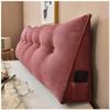 Triangular Headboard Cushion Pillow, Wedge Bed Rest Reading Pillow, Bedrest Throw Pillows Headboard Back Support Lumbar Cushion With Pocket & Removable Cover ( Color : Wine Red , Size : 180*50*20cm ) view 1