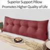 Triangular Headboard Cushion Pillow, Wedge Bed Rest Reading Pillow, Bedrest Throw Pillows Headboard Back Support Lumbar Cushion With Pocket & Removable Cover ( Color : Wine Red , Size : 180*50*20cm ) view 2