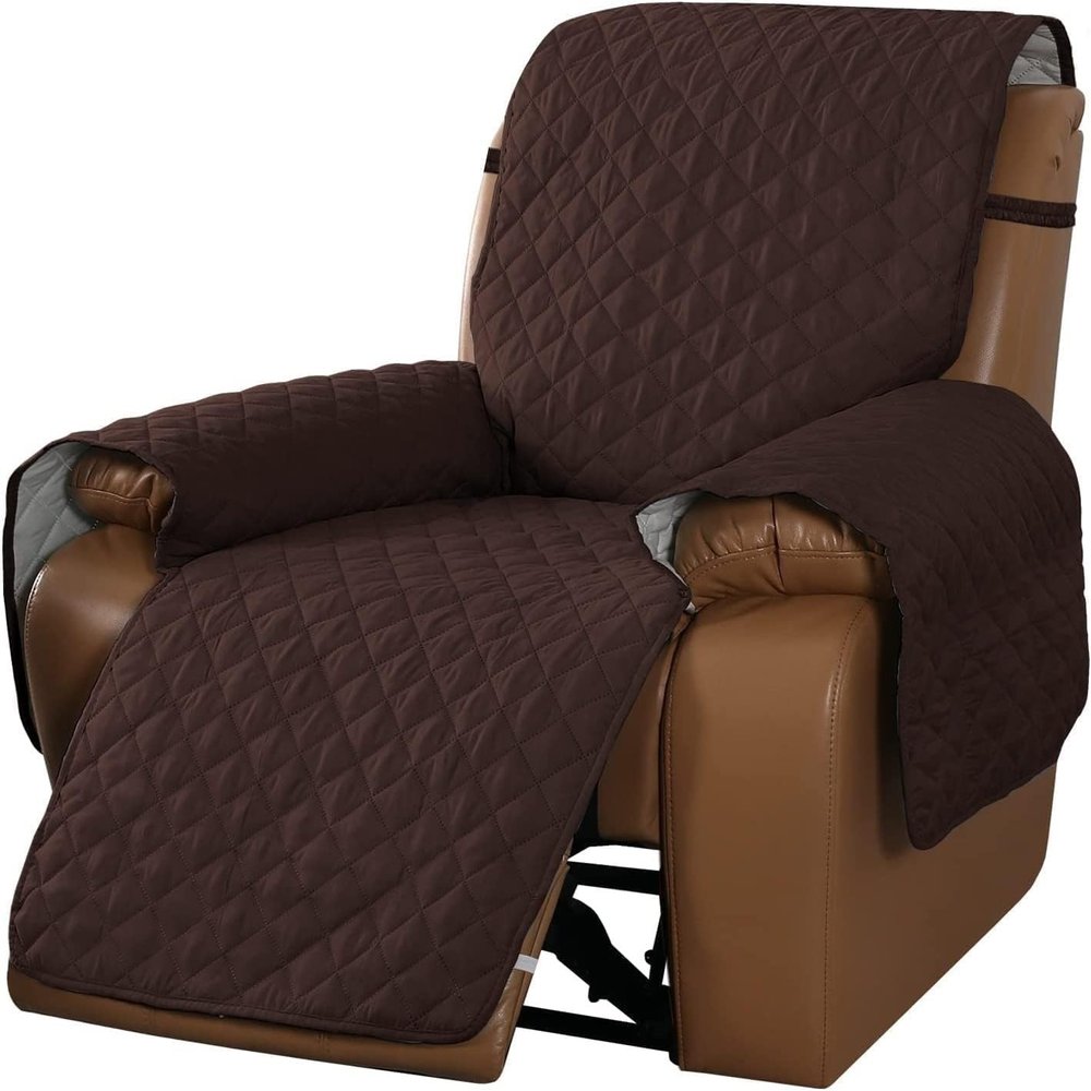 1/2/3 Seat Quilted Recliner Cover - 100% Waterproof Recliner Chair Slipcover Furniture Protector with Storage Pockets, Washable Non-Slip Couch Cover with Elastic Straps for Kids and Pets ( Color : #1
