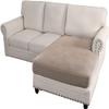 ADPON Sectional Couch Covers Sofa Chaise/Seat Cushion Slipcover L Shape Separate Cushion Couch Chaise Cover for Both Left/Right Sectional Couch (1 Chaise Lounge,Sand) view 1
