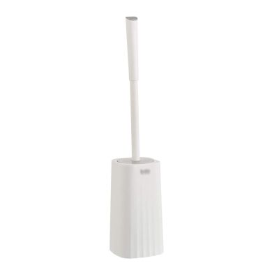 POEPIE Toilet Brush and Holder Set Toilet Brush with Base and Cover Long Handle PP Large Brush Head Household Toilet Cleaning Brush Toilet Bowl Brush Set (White) Toilet Bowl Brush for Bathroom