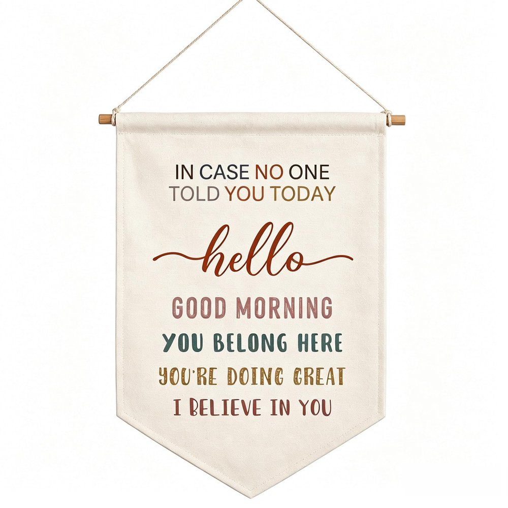 OFlyDesigns Classroom Wall Hanging Banner Gift Teacher Sign Boho Classroom Decor Fabric Hanging Banner School Wall Hanging Decor Kids Quote Decor Nursery Flay Wall Display Banners (In Case No)
