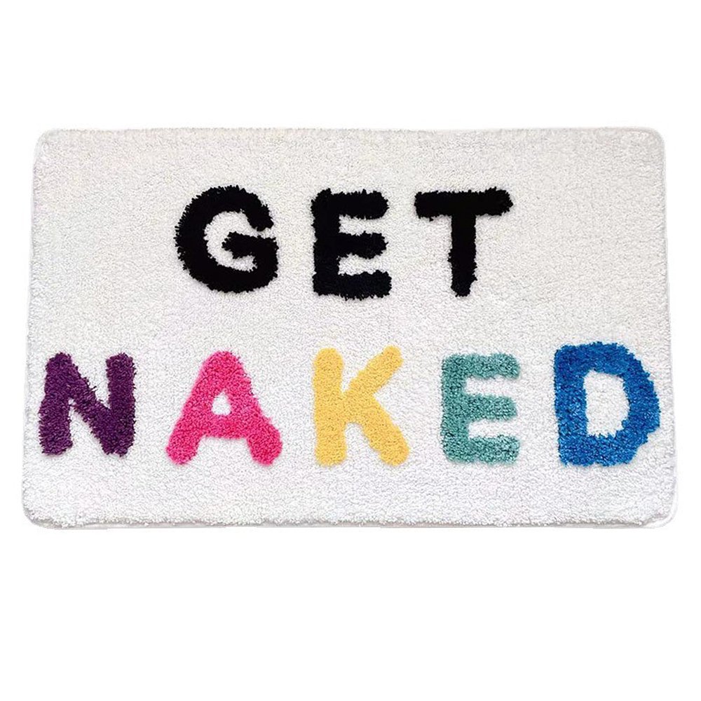 Anjetan 19.7 x 31.5 Get Naked Bath Mat, Bathroom Rug Mat, Non-Slip Bath Mat, Cute Absorbent Bathtub Rug, Soft and Skin-Friendly Floor Mat for Bedrooms, Living Rooms, Entryways, 19.7 x 31.5