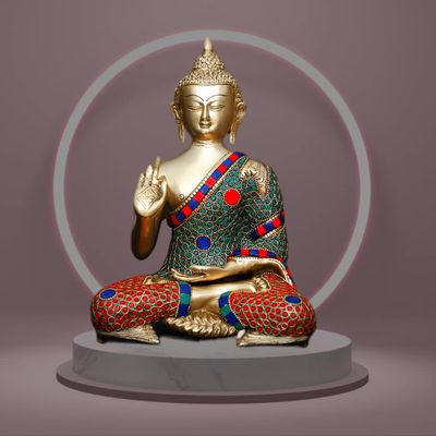 Lord Buddah Statute Brass Buddha Idol Buda Buddha Statues for Home Decor, Buddah Statute Zen Decoration, Meditation Budha Shakyamuni Buddhism Buddhist Sculpture Gift
