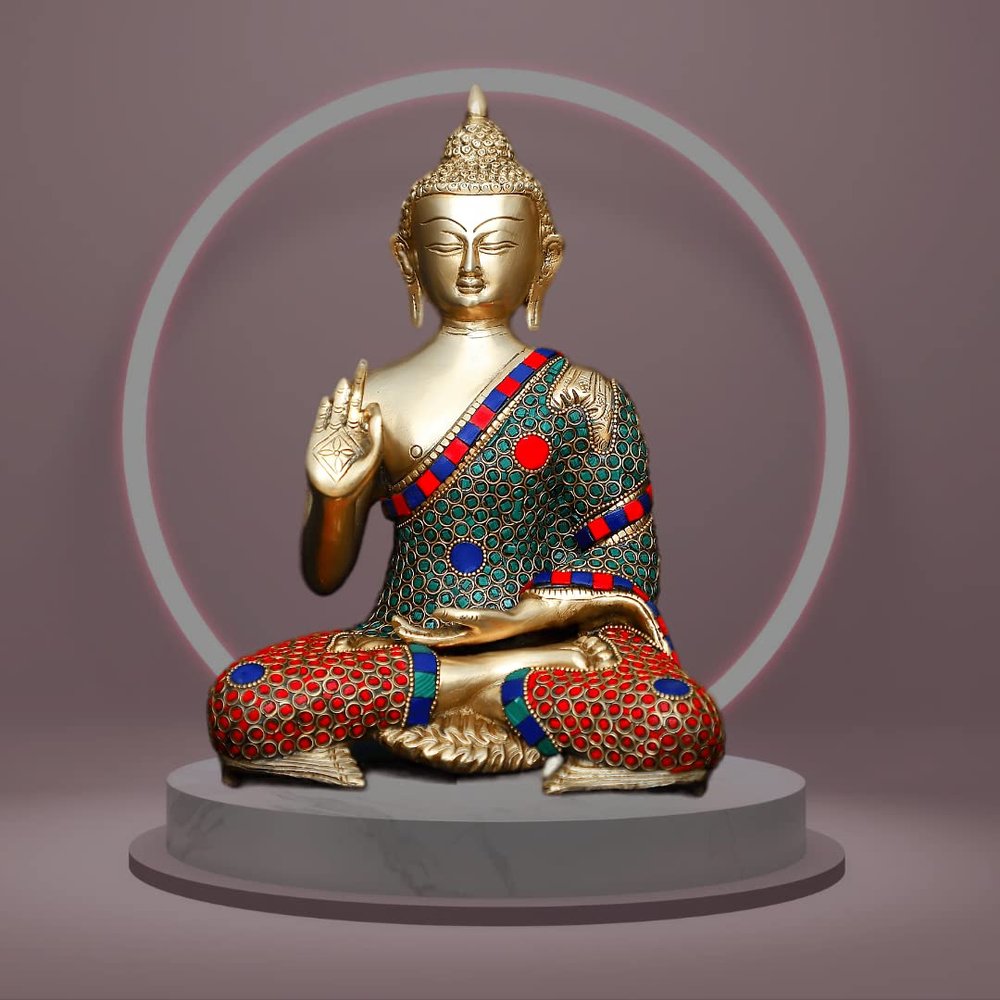 Lord Buddah Statute Brass Buddha Idol Buda  Buddha Statues for Home Decor, Buddah Statute Zen Decoration, Meditation Budha Shakyamuni Buddhism Buddhist Sculpture Gift