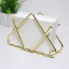 Tissue Box Cover Nordic wrought iron paper towel holder restaurant hotel cafe metal desktop paper towel seat board paper storage shelf paper towel clip Stylish Tissue Box Holder (Size : Bright Black view 3