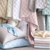 Pine Cone Hill Quilted Silken Solid Robin's Egg Blue Coverlet, Full/Queen Size, Blue Solid Pattern view 2
