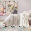 Pine Cone Hill Lush Linen Natural Puff Quilt, Twin Size, Neutral Solid Pattern view 2