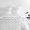 Pine Cone Hill Quilted Silken Solid White Coverlet, Full/Queen Size, White Solid Pattern view 1