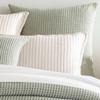 Pine Cone Hill Pick Stitch Evergreen Matelasse Pillow Sham, Standard Size, Green Solid Pattern view 1