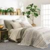 Pine Cone Hill Pick Stitch Evergreen Matelasse Pillow Sham, Standard Size, Green Solid Pattern view 2