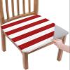 2 Pcs Dining Chair Cover Stretch Seat Covers,Classic Red and White Stripes Washable Removable Slipcover Cushion Protector for Kitchen Dining Room Wedding Party Chairs,Christmas Classic Stripe view 1