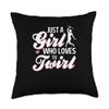 Baton Twirling Gifts For Girls Twirling Girl-Baton Twirler Throw Pillow, 18x18, Multicolor view 1