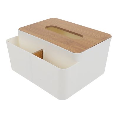 Cabilock Large Tissue Box Cover Round Storage Holder Grey Decorative Easy Install