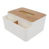Cabilock Large Tissue Box Cover Round Storage Holder Grey Decorative Easy Install view 1
