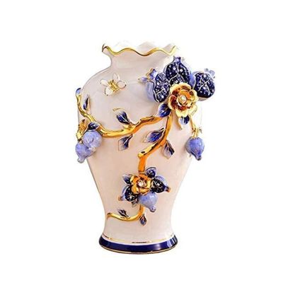 ATMRC Flower Vase Vase Decoration Large Living Room Dried Flower Arrangement Creative Ceramic Table Home High Decoration Painted Plant Table