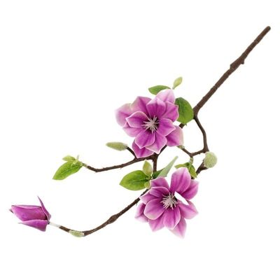 HXSCOO Latex Magnolia Flower Branch with Leaves Flores artificiales Indie Room Decor Pink Artificial Flowers mom Gifts (Color : A)