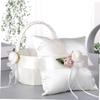 1set Elegant Flower Girl Basket Ring Pillow Set Wedding Supplies Artificial Flowers Satin Finish for Bridal Ceremony Decor Wedding Accessory Set view 4