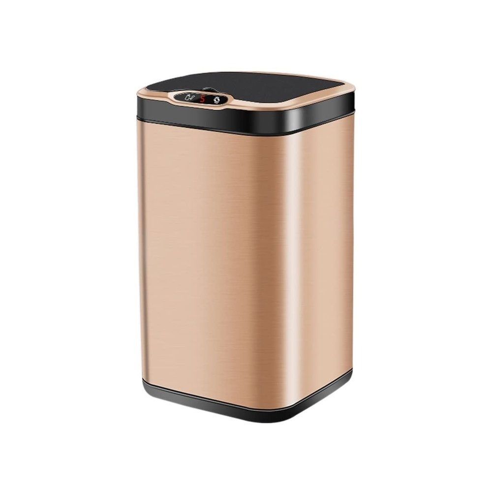 Garbage Can 8L/13L Intelligent Induction with Lid Large Capacity Bedroom Living Room Garbage Can Kitchen Bathroom Waste Basket Office Study Waste Paper Basket Trash Bin ( Color : Champagne , Size : 8L
