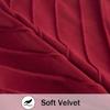 Tosleo Christmas Red Velvet Throw Pillow Covers 16 x 16 inch Pack of 2 with Gold Leather Valentine's Day Decoration Couch Pillow Cover Luxury Modern Pillowcases for Wedding Living Room Bedroom Sofa view 3