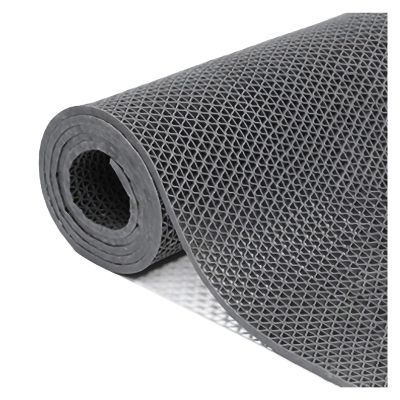 5mm Thick Non-Slip PVC Floor Mat Restaurant Kitchen Drainage Mat Door Mats, Commercial Waterproof Floor Mat, Indoor Outdoor Wet Area Carpet Roll, Can Be Cut (Color : Gray, Size : 90cmx500cm)