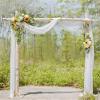 Tkasniy Artificial Wedding Arch Flowers, Set of 3, 2pcs Wedding Flower Garland with Arch Draping Fabric, Wedding Garland for Party Ceremony Backdrop view 3